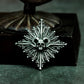 Radiant Skull Pendant with Spiked Halo ¨C 925 Sterling Silver Handmade