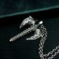 Dragon Spine Pendant with Bone Wings - 925 Sterling Silver Handmade