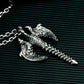 Dragon Spine Pendant with Bone Wings - 925 Sterling Silver Handmade