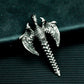 Dragon Spine Pendant with Bone Wings - 925 Sterling Silver Handmade