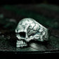 Cracked Skull Rose Ring ¨C Handmade 925 Silver Gothic Bone Band