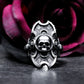 Skull Shield Ring with Gothic Armor Design - 925 Sterling Silver Handmade