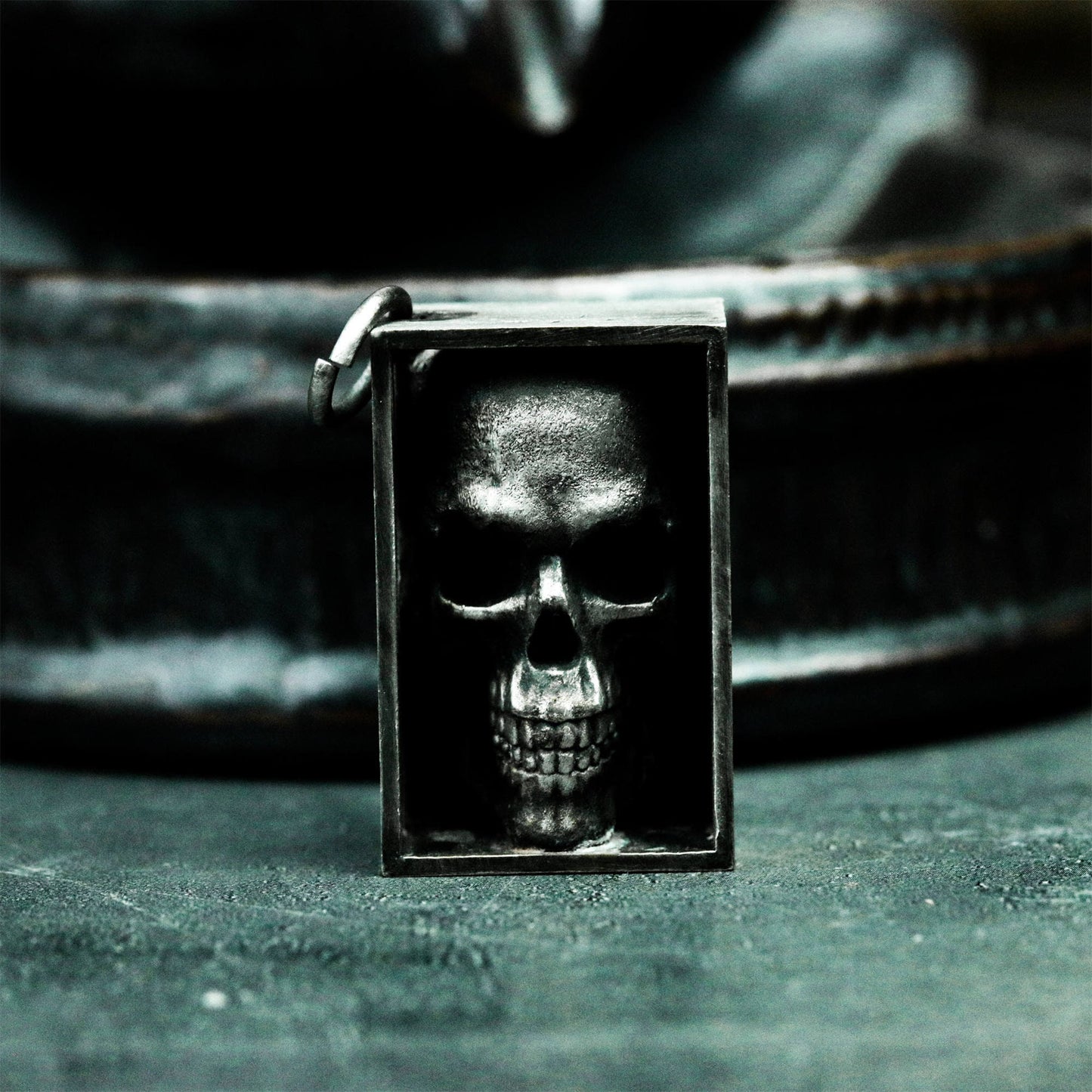 Boxed Skull Pendant - 925 Silver Handmade
