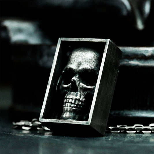 Boxed Skull Pendant - 925 Silver Handmade