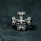 Iron Cross Ring with Barbed Tips ¨C 925 Sterling Silver Handmade