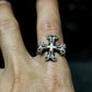 Iron Cross Ring with Barbed Tips ¨C 925 Sterling Silver Handmade