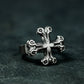 Iron Cross Ring with Barbed Tips ¨C 925 Sterling Silver Handmade