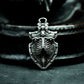 Cemetery Shield Skeleton Pendant - 925 Silver Handmade