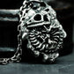 Chameleon Fossil Pendant with Skull and Spine Detail ¨C 925 Sterling Silver Handmade