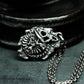 Chameleon Fossil Pendant with Skull and Spine Detail ¨C 925 Sterling Silver Handmade
