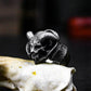 Horned Demon Skull Ring ¨C 925 Sterling Silver Handmade