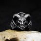 Horned Demon Skull Ring ¨C 925 Sterling Silver Handmade