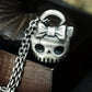 Cute Skull Cat Pendant - 925 Sterling Silver Handmade Gothic