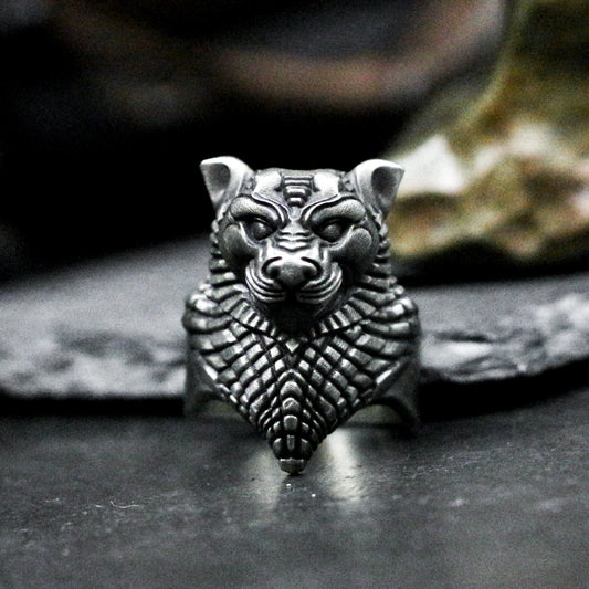 Tiger King Ring - 925 Silver Handmade