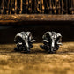 Sheep Head Skull Cufflinks - 925 Sterling Silver Handmade