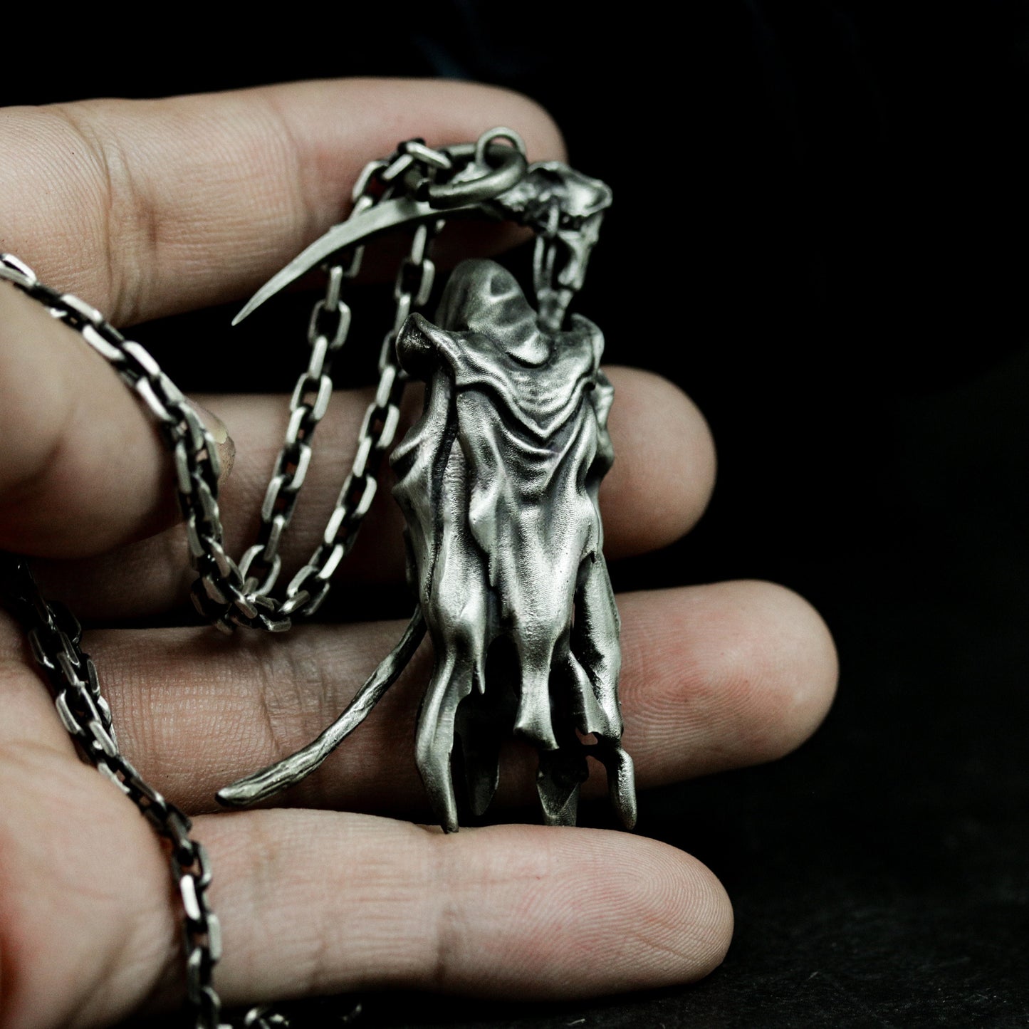 Grim Reaper Pendant (Alternate Pose) ¨C 925 Sterling Silver Handmade