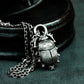 Scarab Pendant with Star-Point Frame - 925 Sterling Silver Handmade