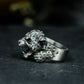 Leopard Head Ring ¨C Handmade 925 Silver Roaring Jungle Beast Band