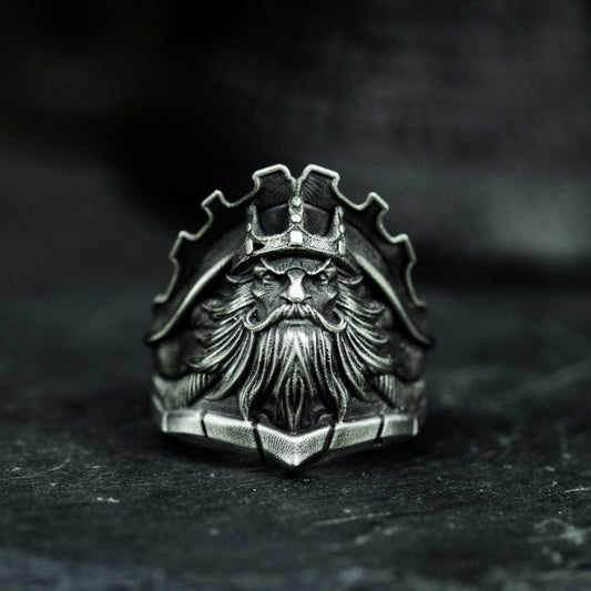 Poseidon Old Man Ring - 925 Silver Handmade