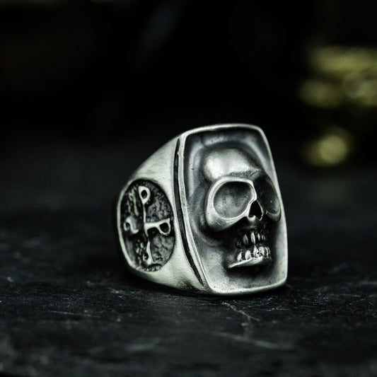Black Skull Gentleman Ring - 925 Silver Handmade