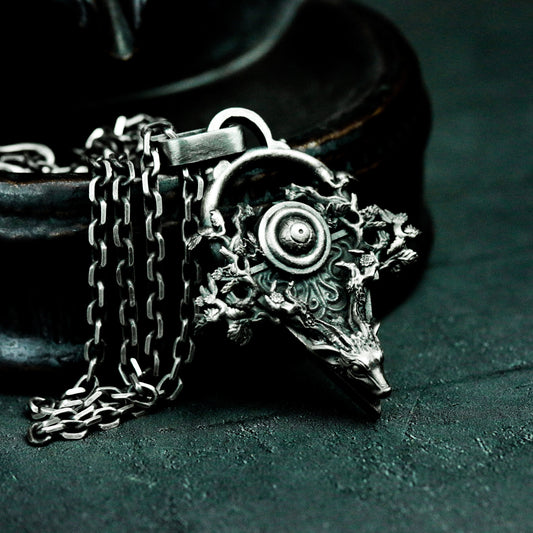 Totem Deer Eye Pendant - 925 Silver Handmade