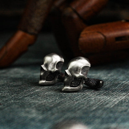 Faceless Skull Cufflinks - 925 Sterling Silver Handmade