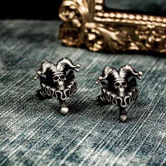Vintage Circus Clown Cufflinks - 925 Sterling Silver Handmade