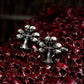 Plum Skull Cufflinks - Handmade 925 Silver Playing Card Design