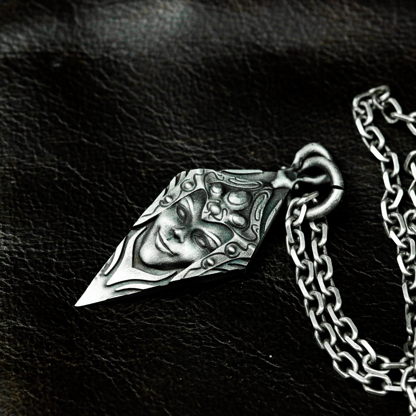 Face on Blade Pendant ¨C 925 Silver Handmade