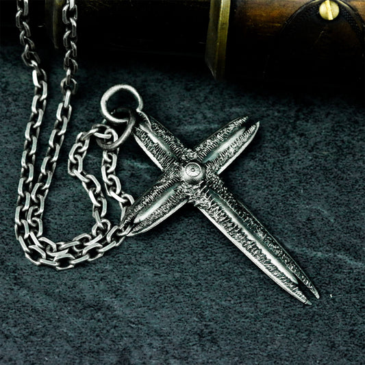 Torn Ghost Cross Pendant - 925 Silver Handmade