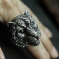 Big Tiger Head Ring - 925 Silver Handmade
