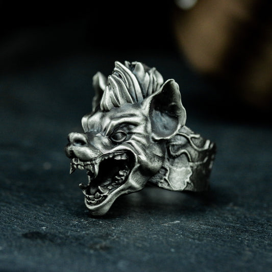 Wild Dog Ring - 925 Silver Handmade