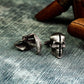 Cross Skull Cufflinks - 925 Silver Handmade