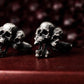 Three Headed Skull Cufflinks - 925 Sterling Silver Handmade
