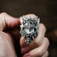 Knight Face Mask Ring - 925 Sterling Silver Handmade