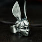 Bunny Girl Ring - 925 Silver Handmade Surreal Portrait