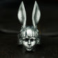 Bunny Girl Ring - 925 Silver Handmade Surreal Portrait