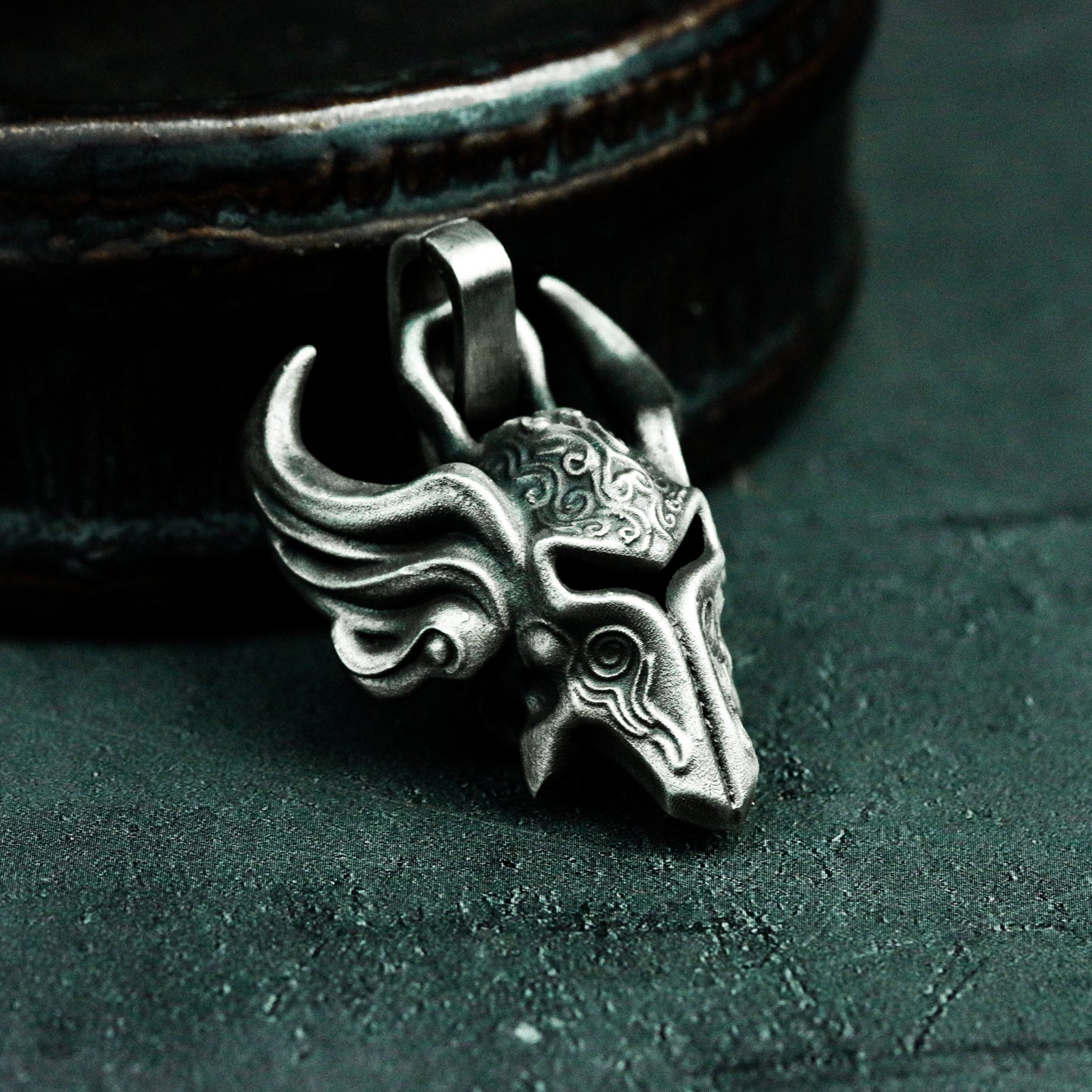 Horned Mask Pendant ¨C 925 Silver Handmade