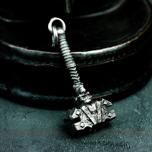 Runed Hammer Pendant ¨C 925 Silver Handmade