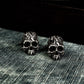 Mexican Carved Skull Cufflinks - 925 Sterling Silver Handmade