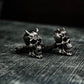 Devil Horn Skull Cufflinks, 925 Silver Handmade