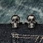 Human Skull Cufflinks - 925 Sterling Silver Handmade