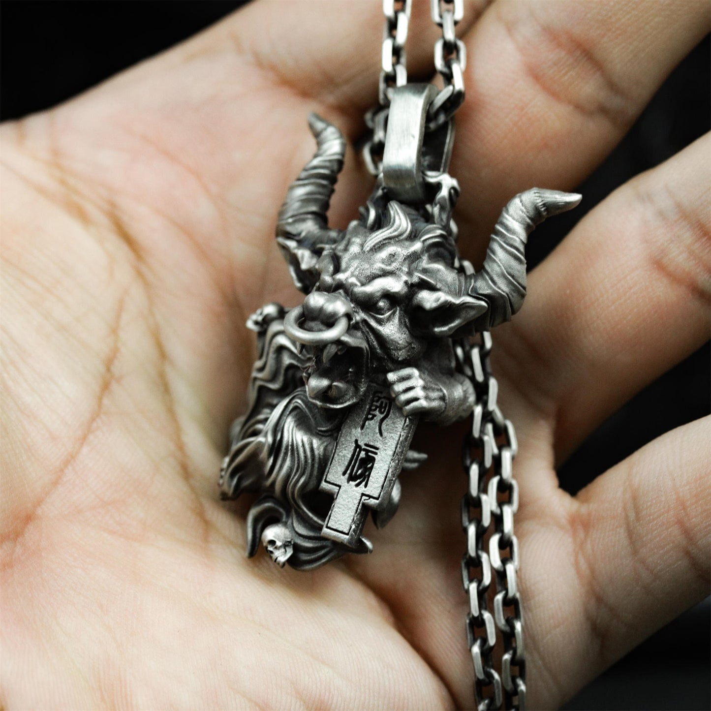 Mythic Bull Pendant - 925 Silver Handmade Strength Totem