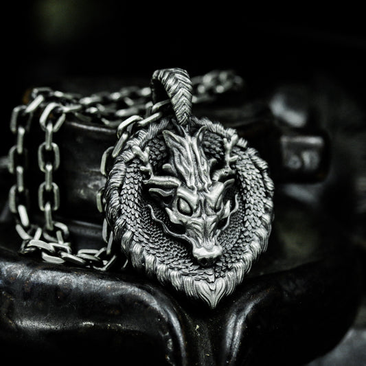 Beast Head Heart Pendant ¨C 925 Silver Handmade