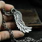 Mecha Feather Wing Pendant - 925 Sterling Silver Handmade