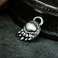 Tribal Paw Pendant with Geometric Pattern - 925 Sterling Silver Handmade