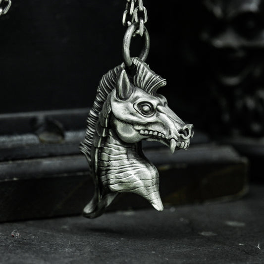 Zombie Horse Pendant - 925 Silver Handmade