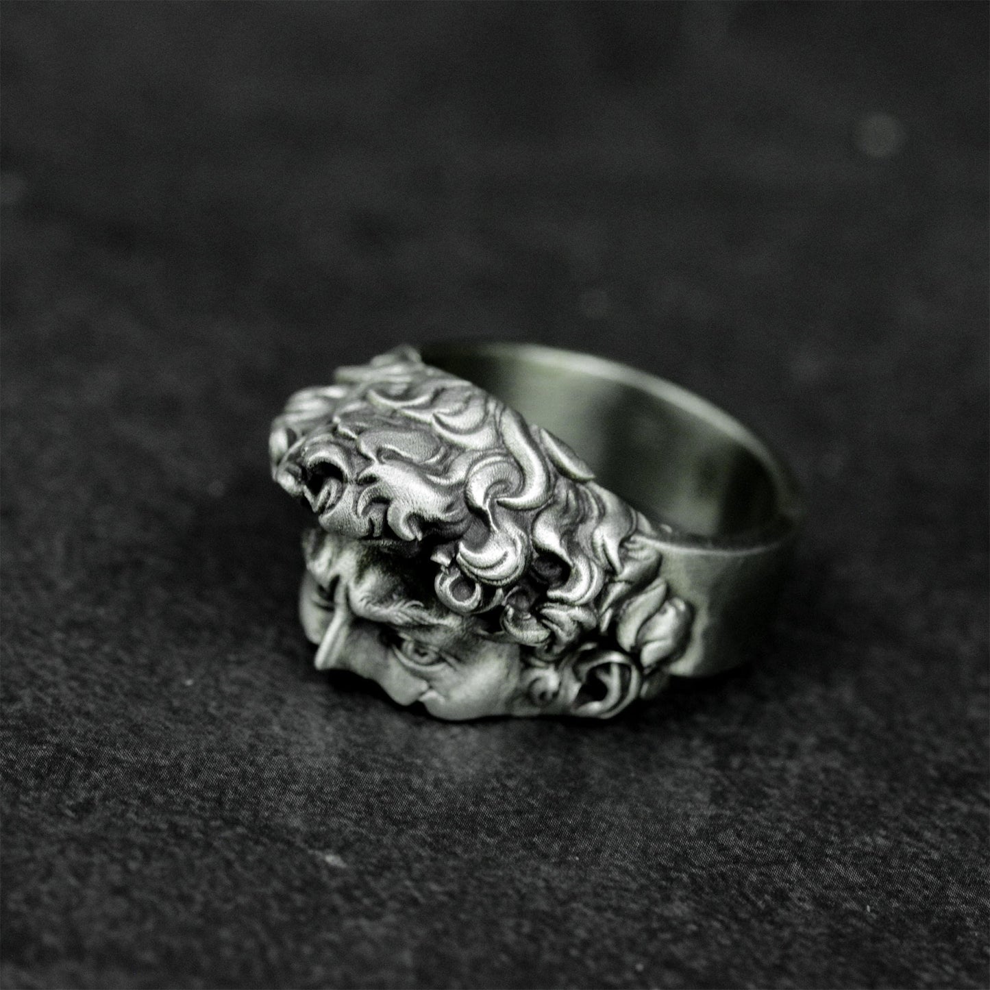David Sculpture Ring - 925 Silver Handmade Classical Art