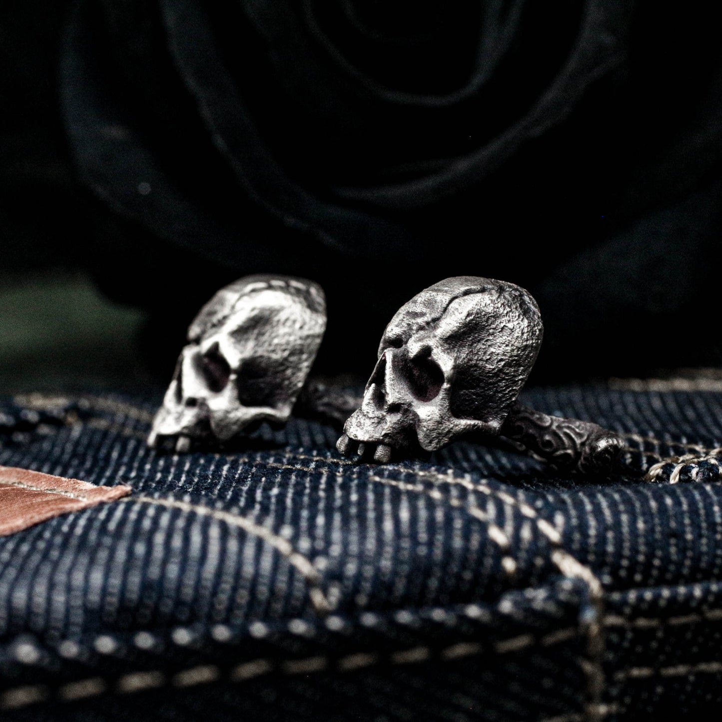 Mutilated Skull Cufflinks - 925 Sterling Silver Handmade