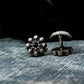 Skull Disc Cufflinks - 925 Silver Handmade